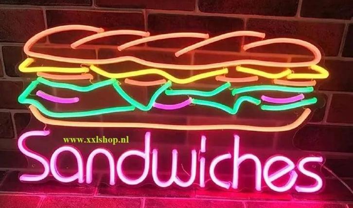 Sandwich NEON sign bord led lichtbord verlichting lamp XXL, Zakelijke goederen, Horeca | Overige, Verzenden