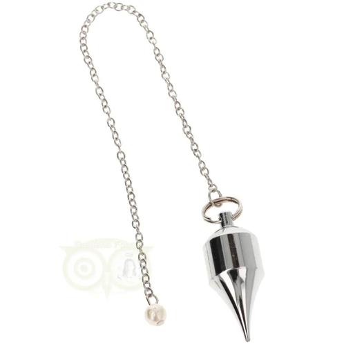 Pendel messing verchroomd (27 gram) Cillinder met punt, Handtassen en Accessoires, Edelstenen, Nieuw, Verzenden