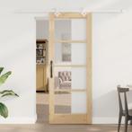 vidaXL Schuifdeur Bruin 78 x 202 cm Hout en metaal, Doe-het-zelf en Bouw, Deuren en Vliegenramen, Verzenden, Nieuw