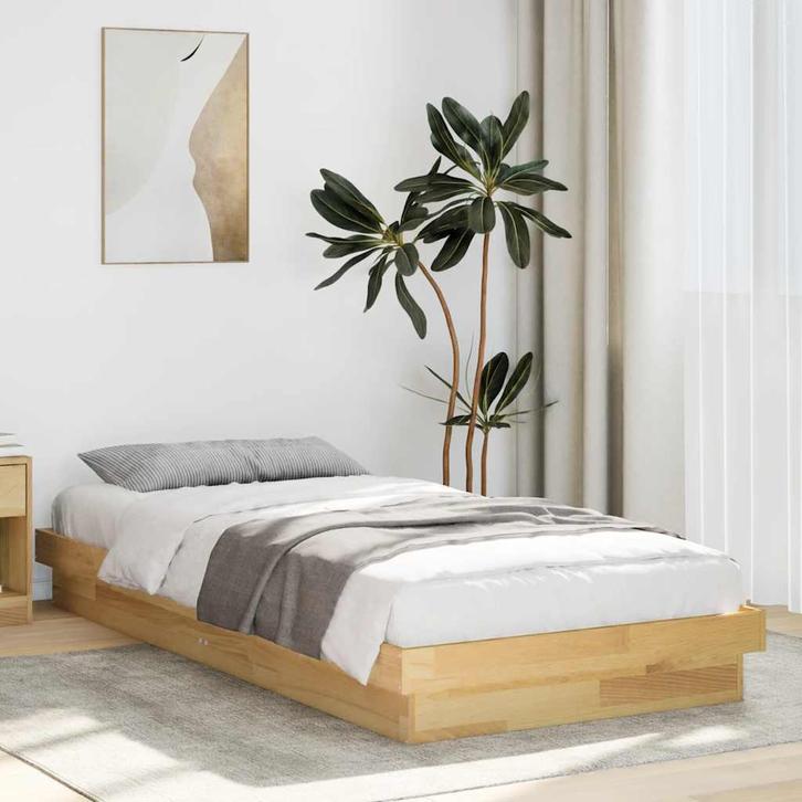 vidaXL Bedframe zonder matras 100x200 cm massief hout eiken, Maison & Meubles, Chambre à coucher | Lits, Envoi