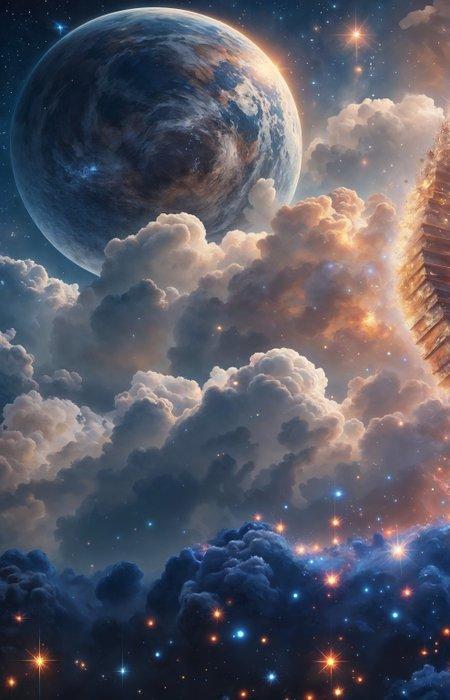LuisonArt - Ascesa Stellare - XXL, Antiek en Kunst, Kunst | Schilderijen | Modern