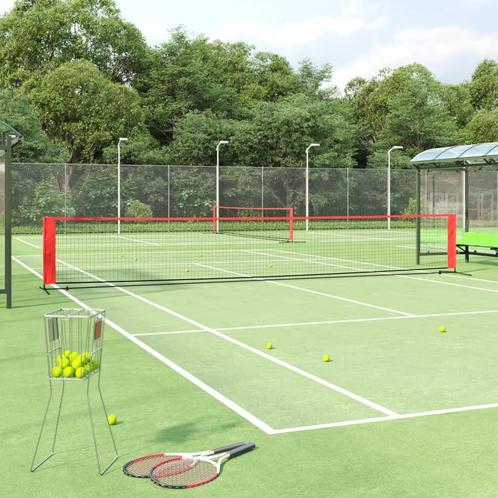 vidaXL Tennisnet 600x100x87 cm polyester zwart en rood, Sport en Fitness, Tennis, Nieuw, Verzenden