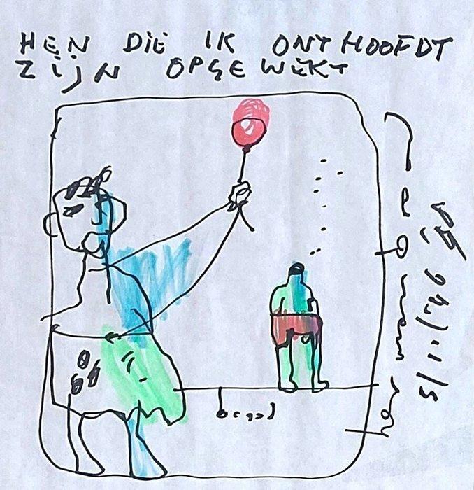 Herman Brood (1946-2001) - Opgewekt, Antiek en Kunst, Kunst | Schilderijen | Modern