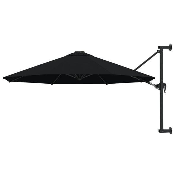 300cm Wandparasol Zwart | Retour Deal | Slimme Koop!, Tuin en Terras, Parasols, Muurparasol, Nieuw, 3 tot 4 meter, Kantelbaar