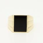 Ring - 14 karaat Geel goud - Onyx, Handtassen en Accessoires, Ringen, Nieuw