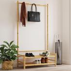 vidaXL Kledingrek met schappen 103x40x183 cm bamboe, Huis en Inrichting, Kasten | Kleerkasten, Verzenden, Nieuw