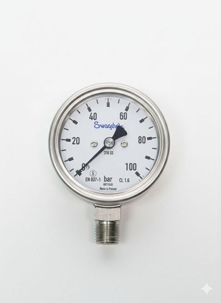 Swagelok PGI Industrial Pressure Gauge 0-100 bar 1/4 NPT..., Bricolage & Construction, Bricolage & Rénovation Autre, Envoi