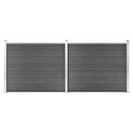 vidaXL Schuttingpanelenset 353x146 cm HKC zwart, Verzenden, Nieuw