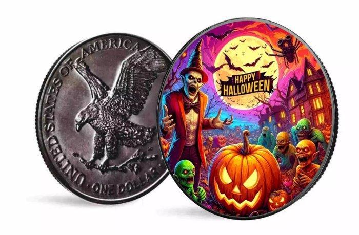 États-Unis. 1 Dollar 2024 - Happy Halloween – Zombie - 1 Oz, Postzegels en Munten, Munten | Europa | Niet-Euromunten
