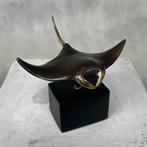 sculptuur, Manta Ray - 11 cm - Brons, Antiek en Kunst