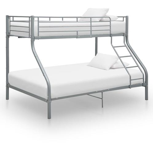 vidaXL Stapelbedframe metaal grijs 140x200 cm/90x200 cm, Huis en Inrichting, Slaapkamer | Bedden, Nieuw, Verzenden