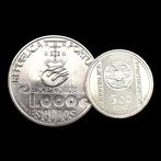 Portugal. 2 Silver Coins: 1x 1000 Escudos (Atlantic, Postzegels en Munten