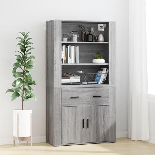 vidaXL Hoge kast bewerkt hout grijs sonoma eikenkleurig, Huis en Inrichting, Kasten | Dressoirs, Nieuw, Verzenden