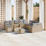 vidaXL Tuinbank Set met kussen met opslag 13 pcs Beige en, Tuin en Terras, Verzenden, Nieuw
