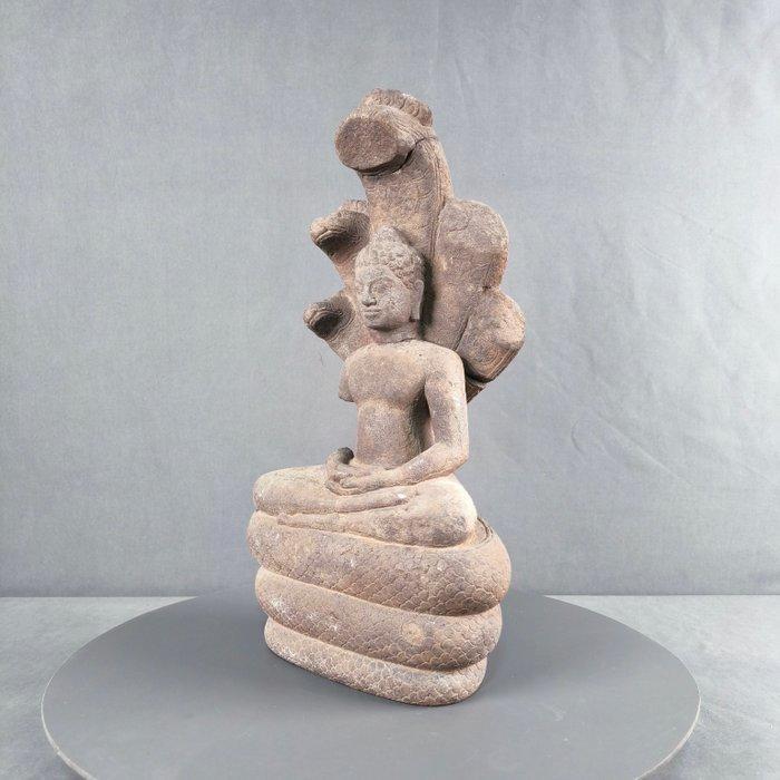 Lopburi School (Cruciale periode) Zandsteen Zeldzame Boeddha, Collections, Minéraux & Fossiles