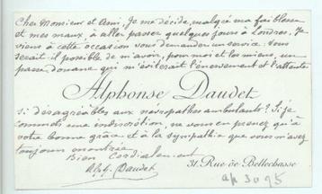 Alphonse Daudet (1840-1897) - Autograph letter signed and