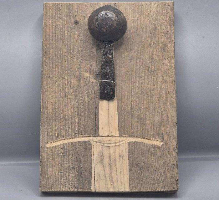 IJzer (gegoten/gesmeed) Pommel - 13.5 cm (Zonder, Antiek en Kunst, Antiek | Overige Antiek