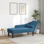 vidaXL Chaise longue met kussens fluweel blauw, Huis en Inrichting, Verzenden, Nieuw