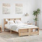 vidaXL Bedframe met hoofdeinde Bruin 140 x 190 cm Massief, Verzenden, Nieuw