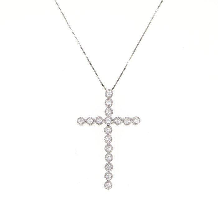 Zonder Minimumprijs - Ketting met hanger - 18 karaat Witgoud, Handtassen en Accessoires, Antieke sieraden