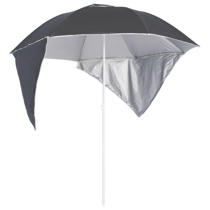 vidaXL Strandparasol met zijwanden 215 cm antracietkleurig, Tuin en Terras, Parasols, Nieuw, Verzenden