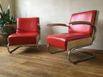 Fauteuil (2) - leer - fauteuil rood leren