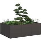 vidaXL Plantenbak 120x80x40 cm staal zwart, Tuin en Terras, Verzenden, Nieuw