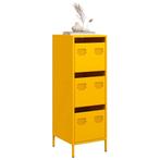 vidaXL Hoge kast 39x35x103,5 cm staal mosterdgeel, Huis en Inrichting, Verzenden, Nieuw