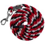 Longe mustang avec mousqueton, rouge/noir/blanc - kerbl