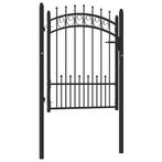 vidaXL Poort met speerpunten 100x125 cm staal zwart, Verzenden, Nieuw