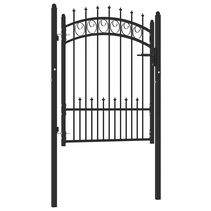 vidaXL Poort met speerpunten 100x125 cm staal zwart, Tuin en Terras, Tuinpoorten, Nieuw, Verzenden