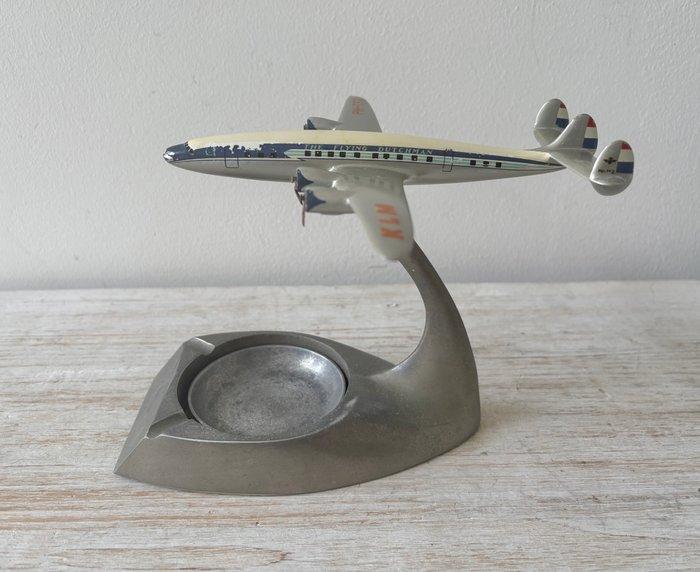 Asbak - Metaal, Plastic - KLM - met modelvliegtuig: Lockheed, Antiek en Kunst, Antiek | Wandborden en Tegels