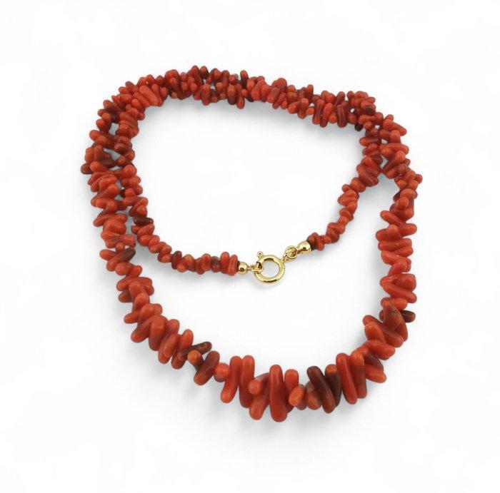 Koraal - Zilver - Halsketting - ambachtelijke bewerking, Verzamelen, Mineralen en Fossielen