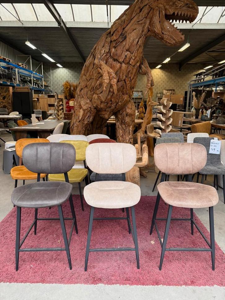 Carly barstoel, drie kleuren (nieuw, outlet), Huis en Inrichting, Stoelen, Nieuw, Metaal, Stof