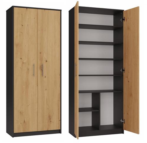 Kantoorkast antraciet eiken kleur, Huis en Inrichting, Kasten | Kleerkasten, 25 tot 50 cm, Nieuw, Overige houtsoorten, 150 tot 200 cm