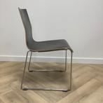 kantinestoel / stapelstoel, MDF bruin - chroom, Huis en Inrichting, Stoelen, Gebruikt, Eén