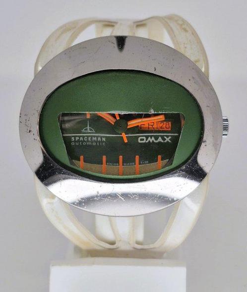 Omax - Zonder Minimumprijs - Automatic Green Spaceman, Handtassen en Accessoires, Horloges | Heren