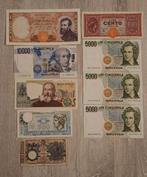Italië. 9 banknotes Lire 1915-1984  (Zonder Minimumprijs), Postzegels en Munten