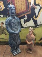 Statue, lot 2 statues guerrier xian terre cuite chine