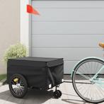 vidaXL Fietstrailer 45 kg ijzer zwart, Fietsen en Brommers, Fietsaccessoires | Aanhangwagens en Karren, Verzenden, Nieuw