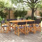 vidaXL Tuinstoelen 8 st inklapbaar stof donkergrijs, Tuin en Terras, Tuinstoelen, Verzenden, Nieuw