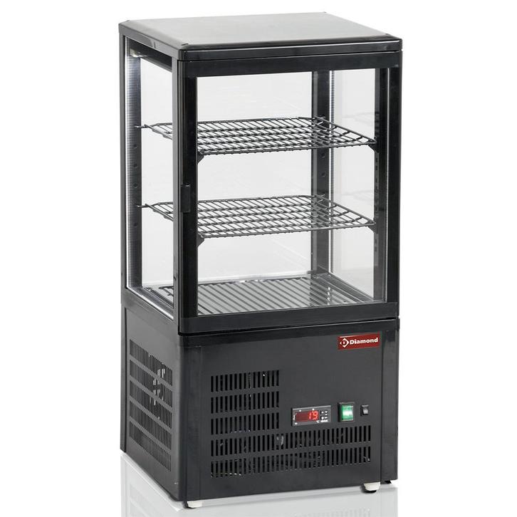 Koelvitrine | 60L | Zwart | +4°C/+12°C | 3 Schappen |, Zakelijke goederen, Horeca | Keukenapparatuur, Nieuw in verpakking, Verzenden