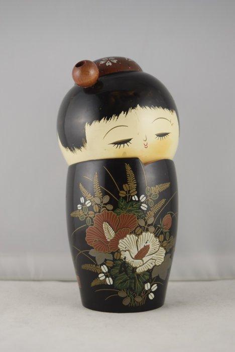 Lacquered wood Kokeshi gemaakt door de Japanse kunstenaar, Antiek en Kunst, Kunst | Designobjecten