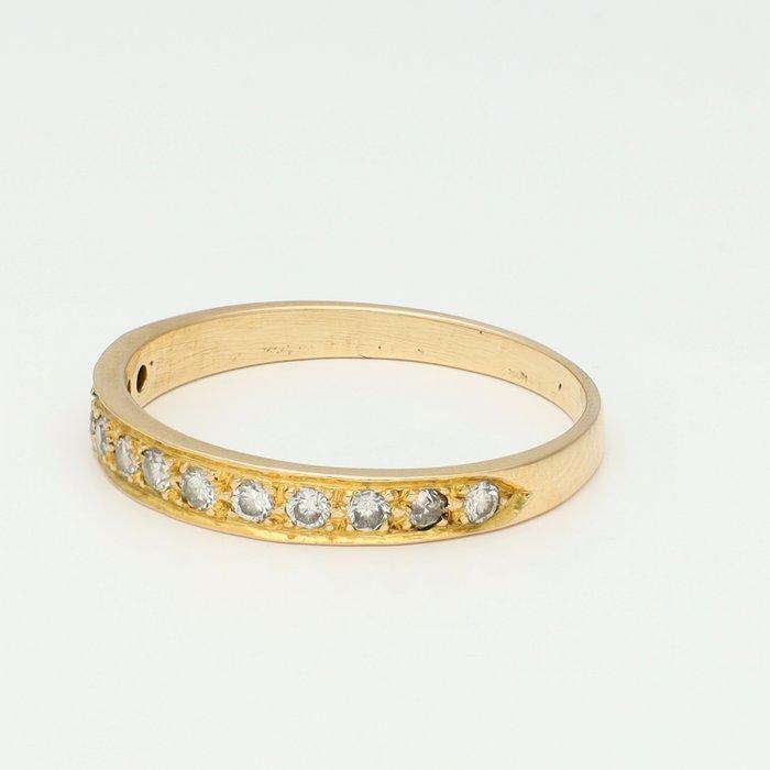 Ring - 14 karaat Geel goud - 0.30ct. tw. Diamant, Handtassen en Accessoires, Ringen