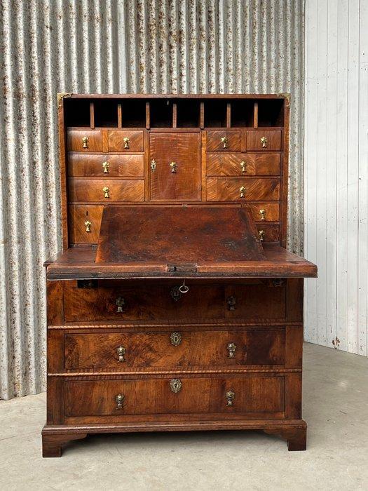 Secretaire - Escritoire, buro, bureau, - Cognac kalfsleder,, Antiek en Kunst, Antiek | Overige Antiek