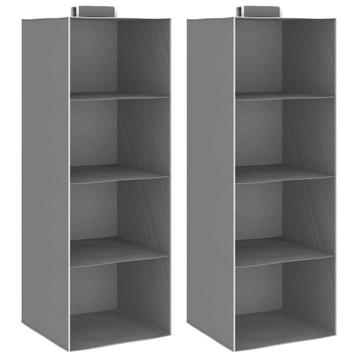 vidaXL Kledingorganisers hangend 2 st met 4 schappen stof, Huis en Inrichting, Kasten | Kleerkasten, Verzenden, Nieuw