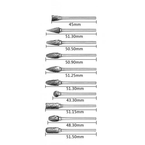 Set hoge kwaliteit frezen, wolfraamcarbide (10 stuks, 3 mm, Doe-het-zelf en Bouw, Gereedschap | Overige machines, Nieuw, Verzenden