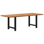 vidaXL Eettafel rechthoekig 220x90x74 cm massief eikenhout, Huis en Inrichting, Tafels | Eettafels, Verzenden, Nieuw