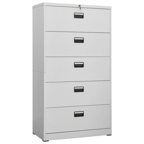 vidaXL Archiefkast 90x46x164 cm staal lichtgrijs, Huis en Inrichting, Kasten | Overige, Nieuw, Verzenden