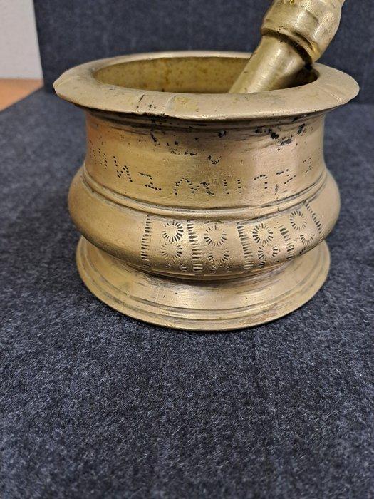 Vijzel en stamper - Gepatineerd brons - India - 18e eeuw, Antiek en Kunst, Kunst | Niet-Westerse kunst